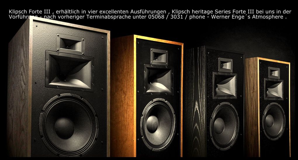 klipsch-forte-3-in-vier-diversen-furnieren-call-05068-3031-werner-enges-atmosphere-klipsch-aaron-sovereign-transrotor-lovan-opera-audio-seit-43-jahren-ihr-klipsch-spezialist-in-deutschland-serving-complete-germany-and-others