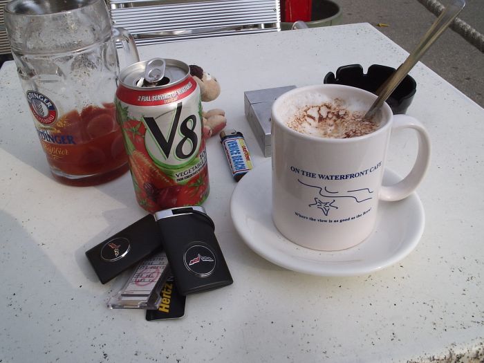 On the waterfront in Venice , the V8-drink for a V8-driver .