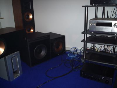 Testaufstellung der Klipsch Sibwoofer